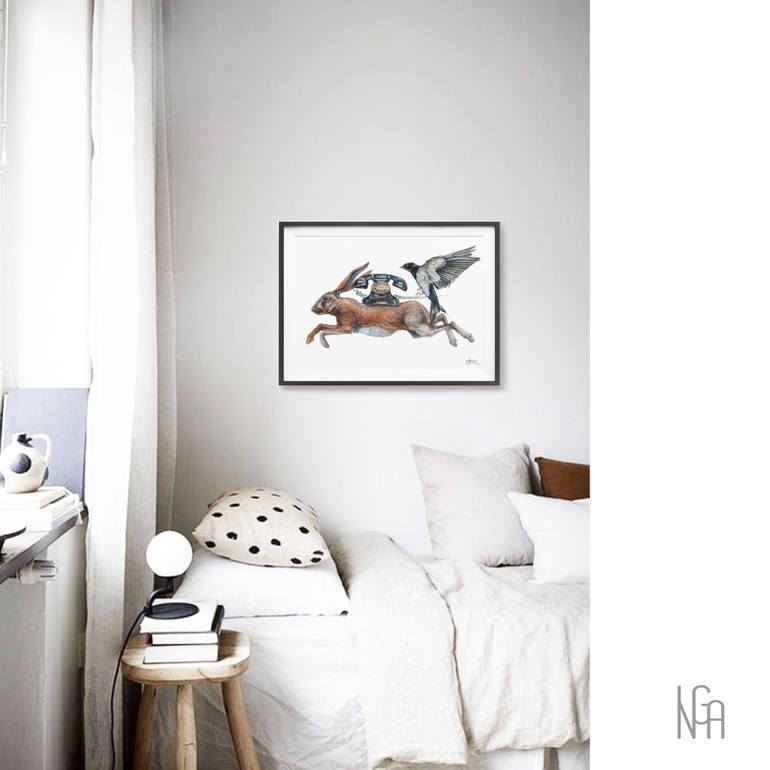 Original Conceptual Animal Painting by Inga Side