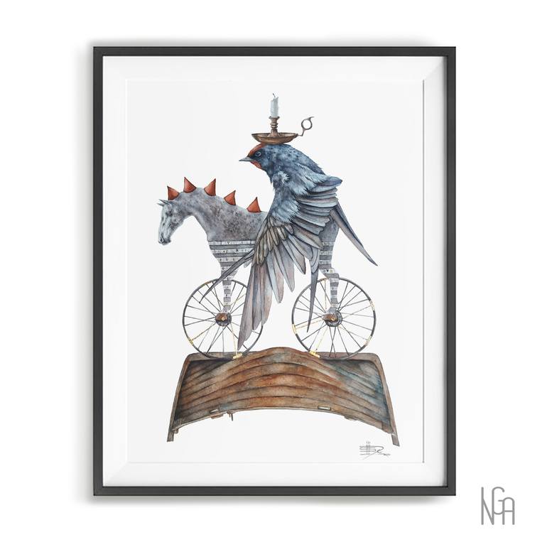 Original Illustration Animal Painting by Inga Side