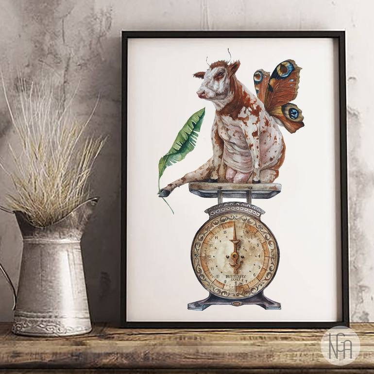 Original Illustration Animal Painting by Inga SiDe