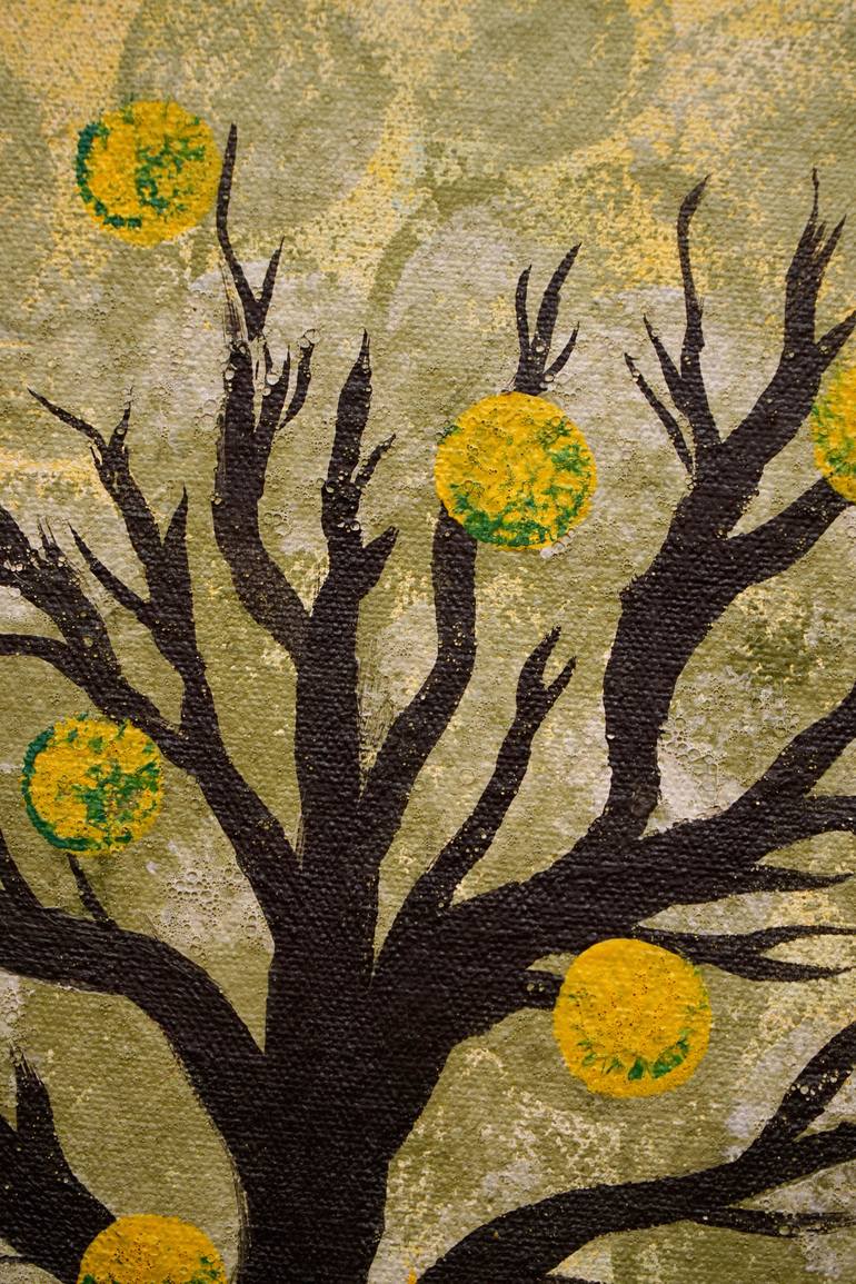 Original Expressionism Tree Painting by Anjali Lall Roy