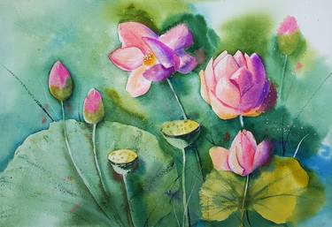 Original Abstract Floral Paintings by Svetlana Yumatova