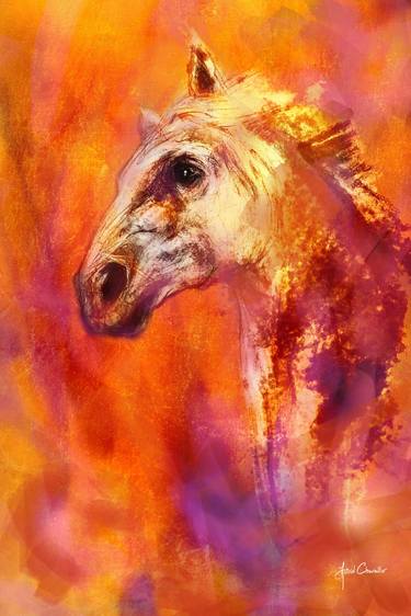 Print of Expressionism Horse Mixed Media by Astrid Chevallier