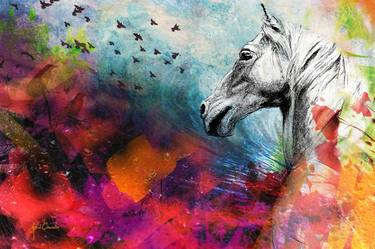 Print of Conceptual Horse Mixed Media by Astrid Chevallier