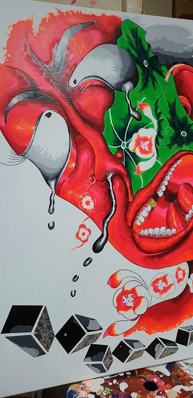 Original Modernism People Painting by Lee Yimchoon