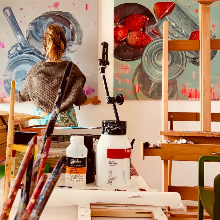 Original Abstract Still Life Painting by Madalena Aires