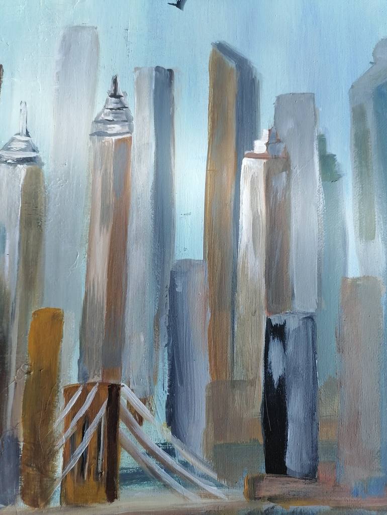 Original Abstract Cities Painting by Sarah Iftikhar