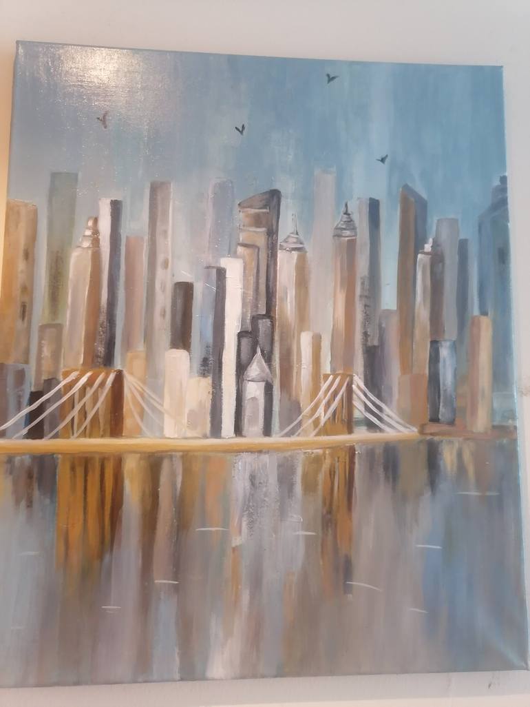 Original Abstract Cities Painting by Sarah Iftikhar