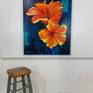 Floral painting by artist Mandy Martin - on the wall in the artist's studio