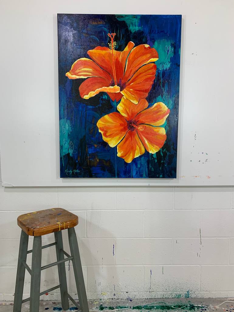 Original Abstract Floral Painting by Mandy Martin