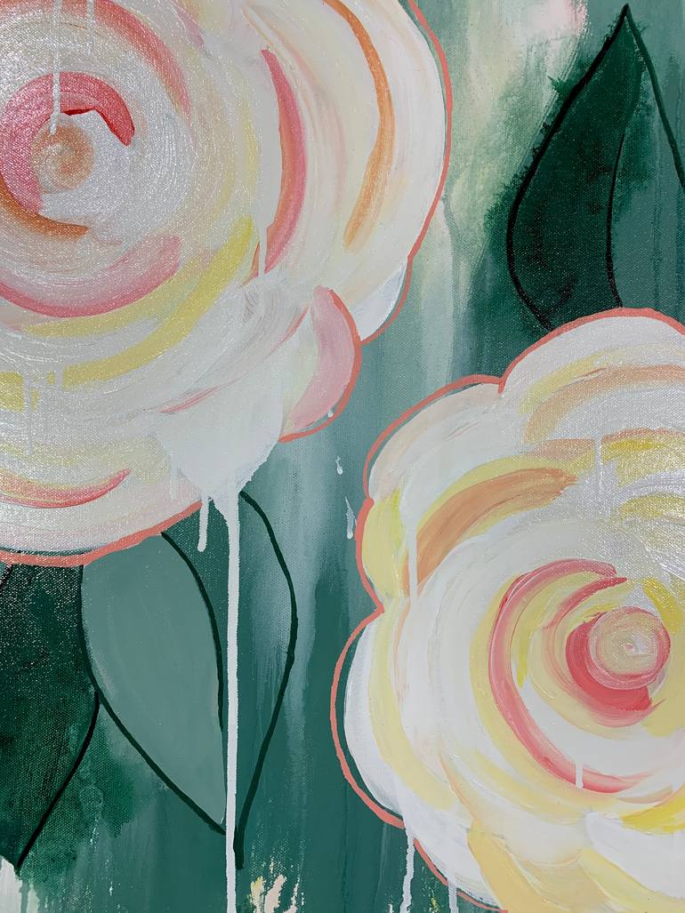 Original Abstract Floral Painting by Mandy Martin
