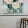 Abstract floral painting by artist Mandy Martin - on the wall in the artist's studio