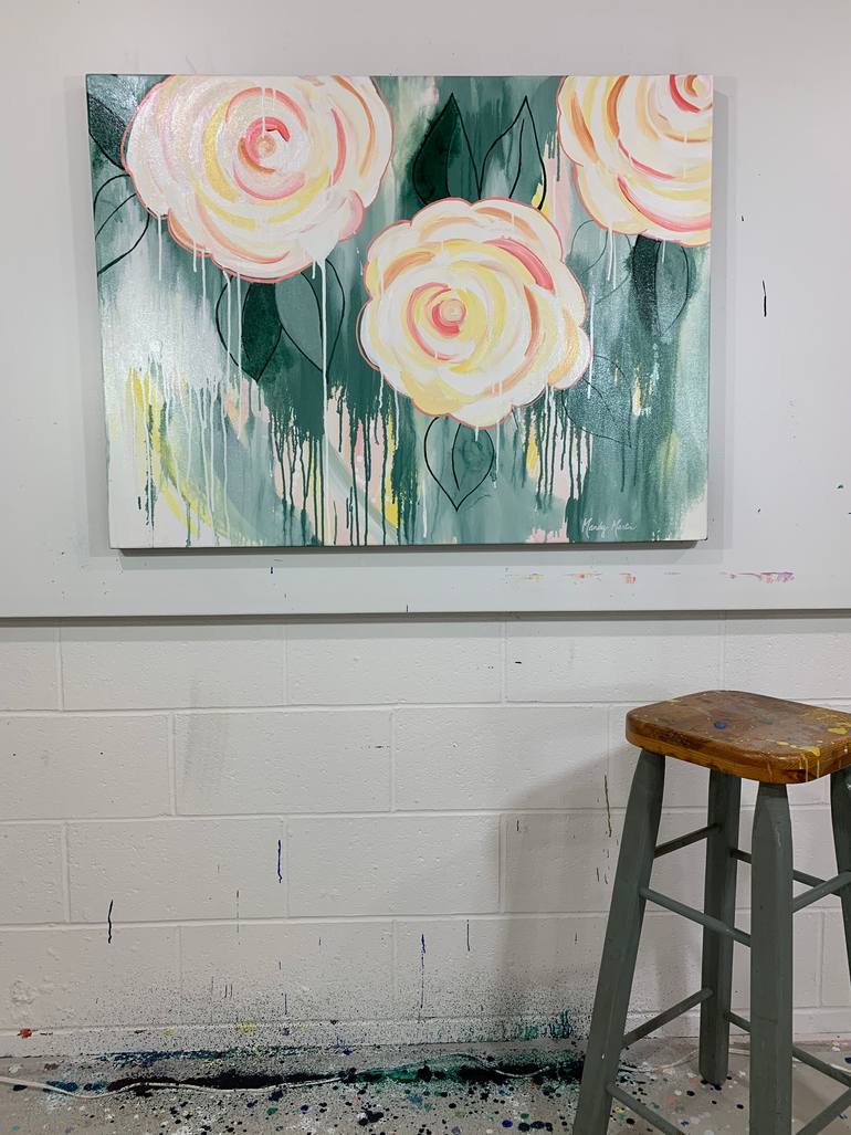 Original Abstract Floral Painting by Mandy Martin