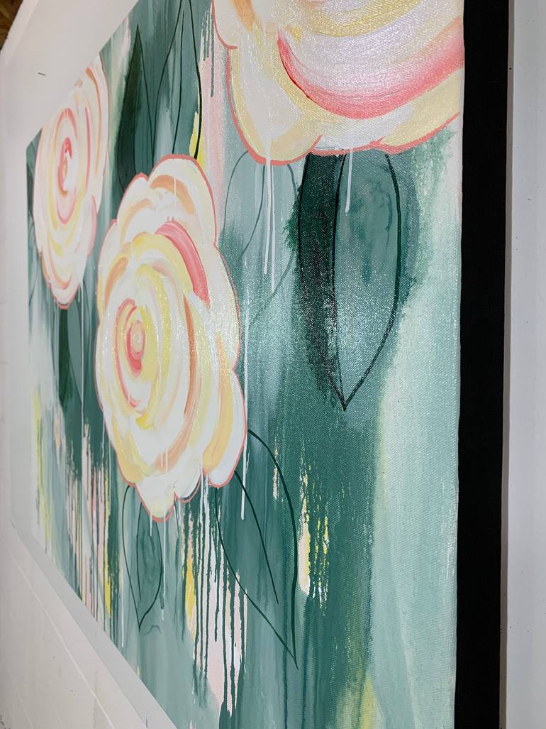 Original Abstract Floral Painting by Mandy Martin