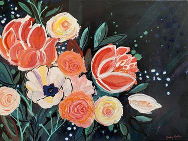 Original Abstract Floral Paintings by Mandy Martin