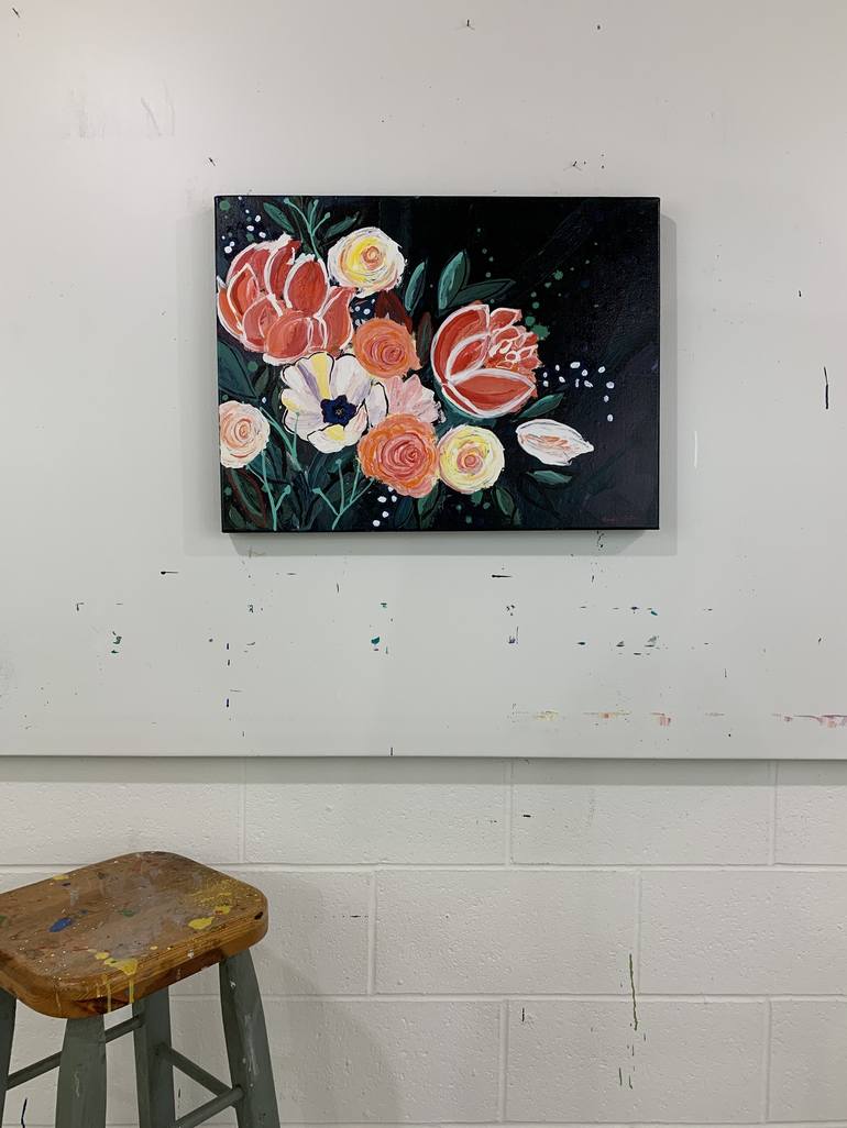 Original Abstract Floral Painting by Mandy Martin