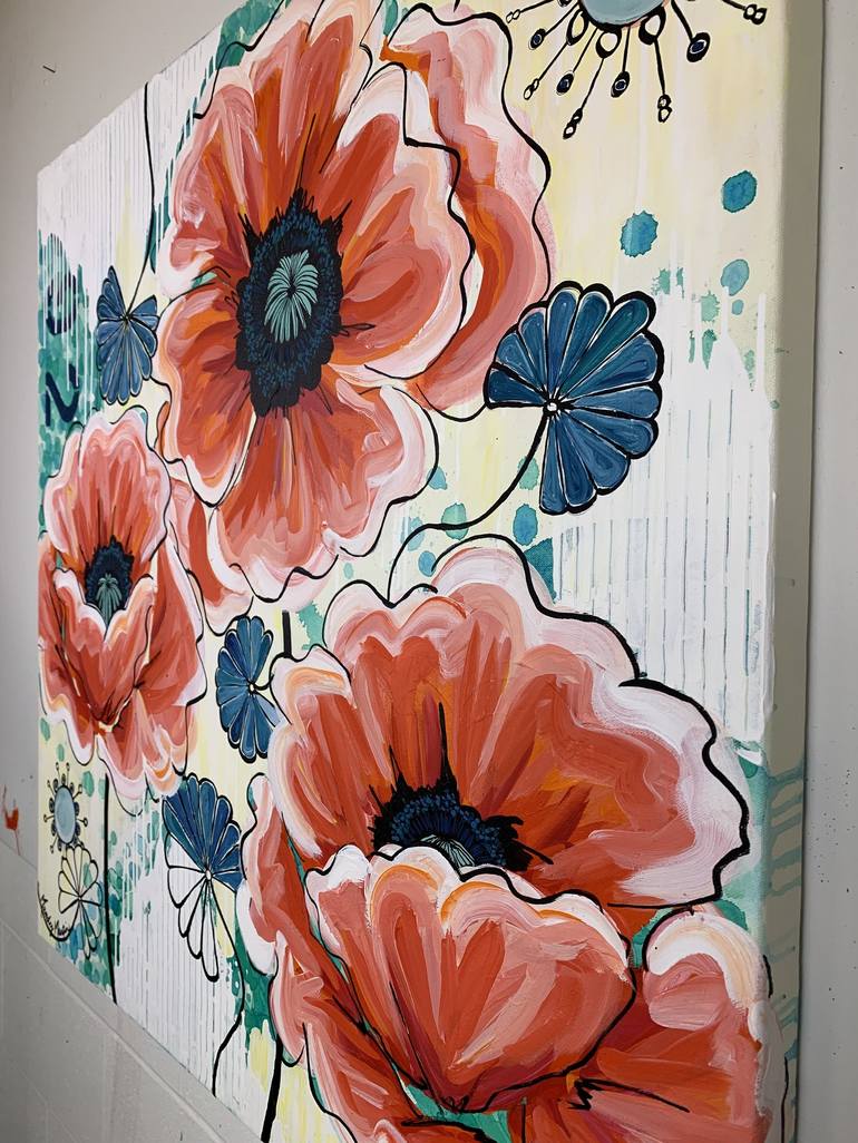 Original Expressionism Floral Painting by Mandy Martin