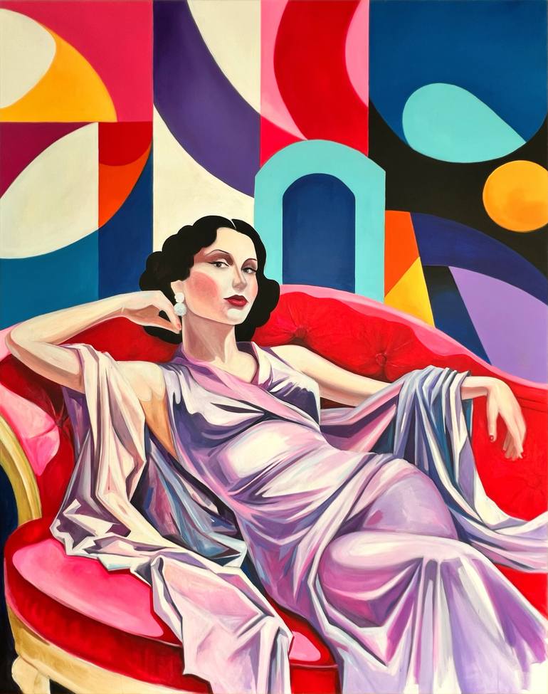 Original Art Deco Women Painting by Svetlana Cheraud