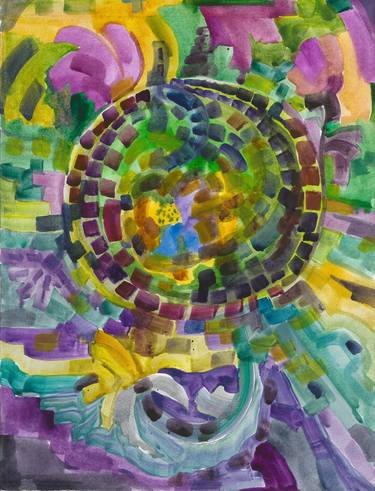 Wheel of the year-original artwork art decor home watercolor painting thumb