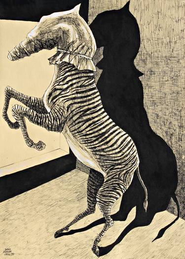 Original Expressionism Animal Drawing by David D'Amore
