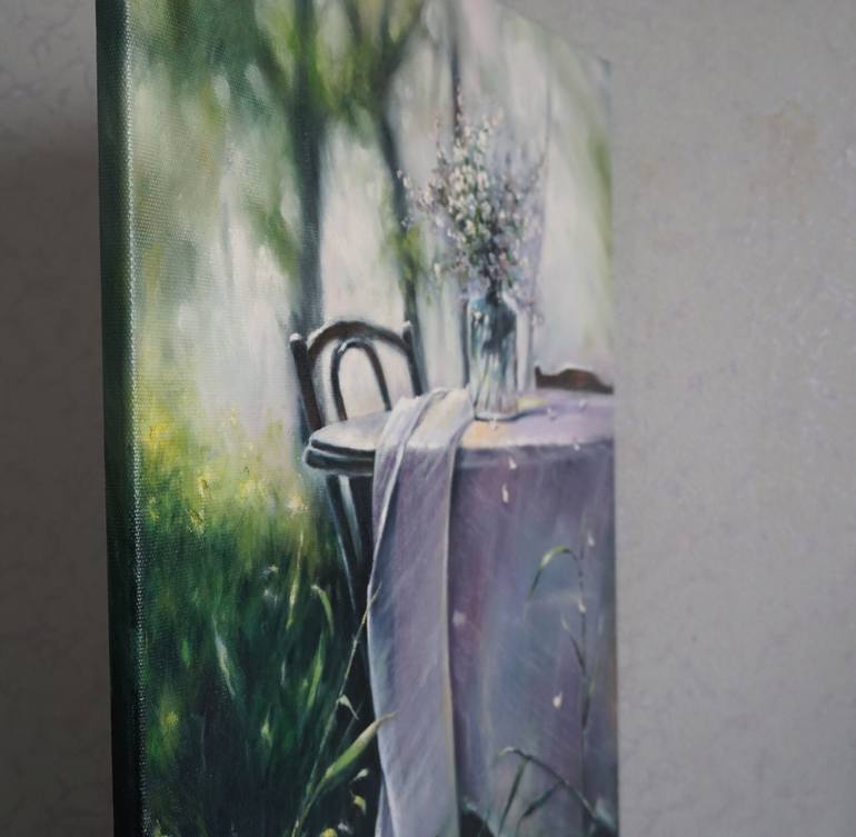 Original Realism Garden Painting by Lara Gamayunova