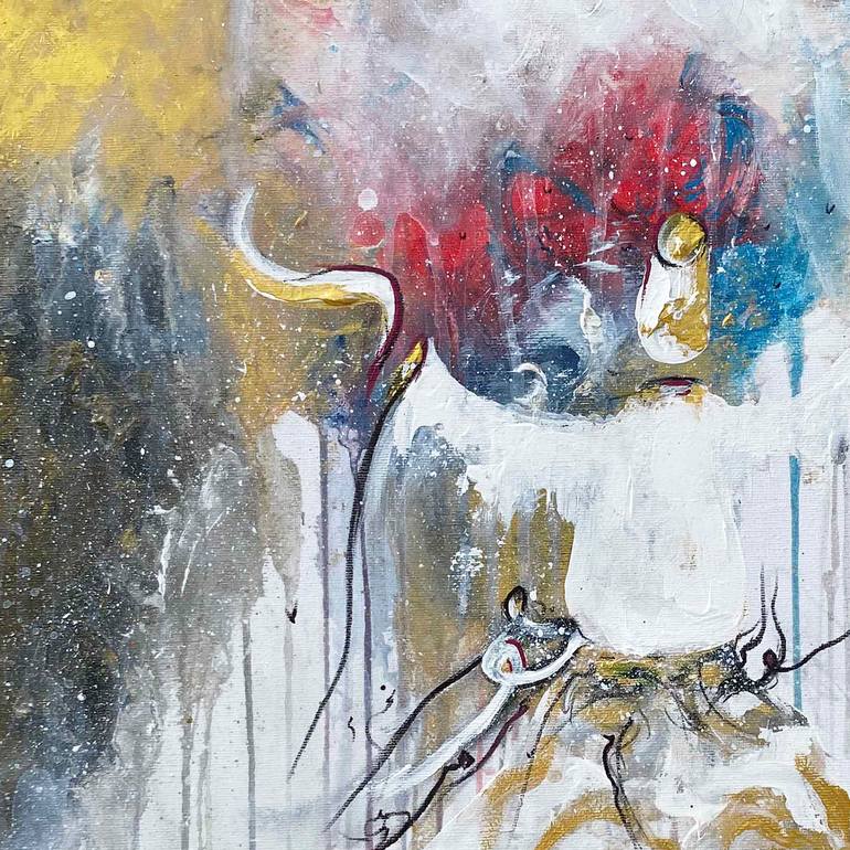 Original Abstract Calligraphy Painting by Qazi Shaharyar  Akhter