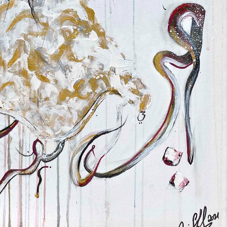 Original Abstract Calligraphy Painting by Qazi Shaharyar  Akhter