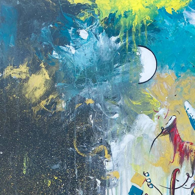 Original Abstract Calligraphy Painting by Qazi Shaharyar  Akhter