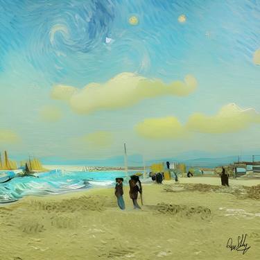 Print of Abstract Expressionism Beach Digital by Qazi Shaharyar Akhter