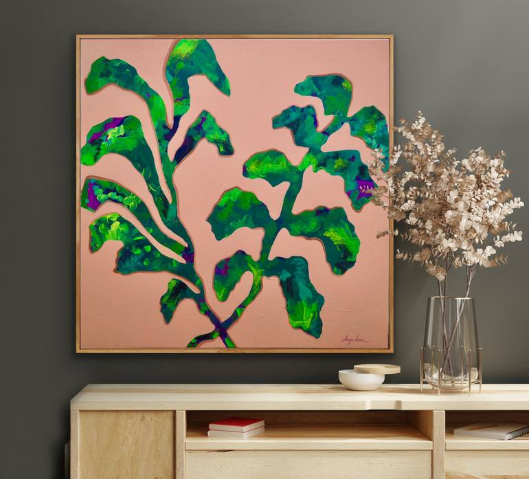 Original Abstract Expressionism Botanic Painting by Anya Love