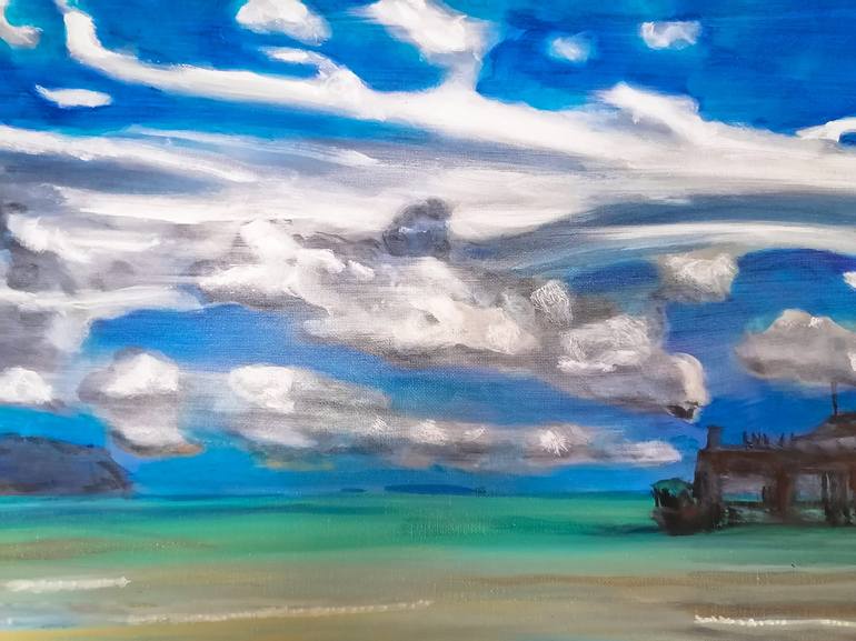 Original Expressionism Beach Painting by John Williams