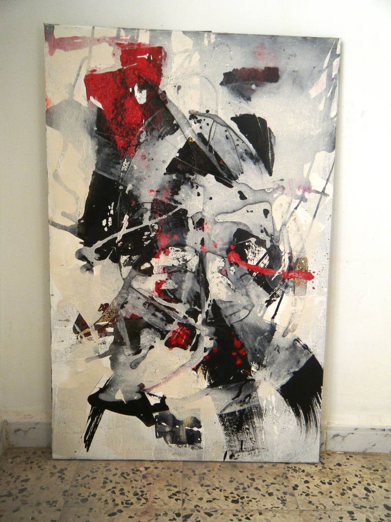 Original Abstract Expressionism Abstract Painting by Hadjira Bayou