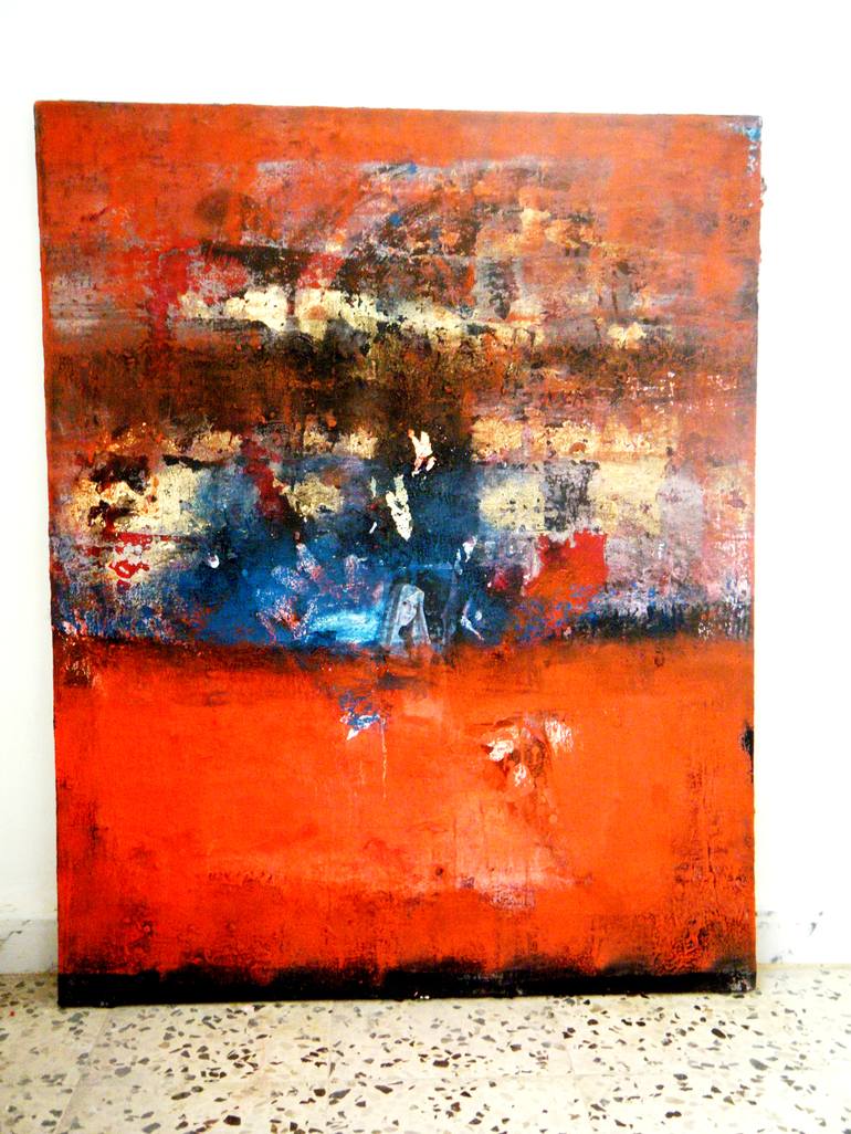 Original Abstract Expressionism Abstract Painting by Hadjira Bayou