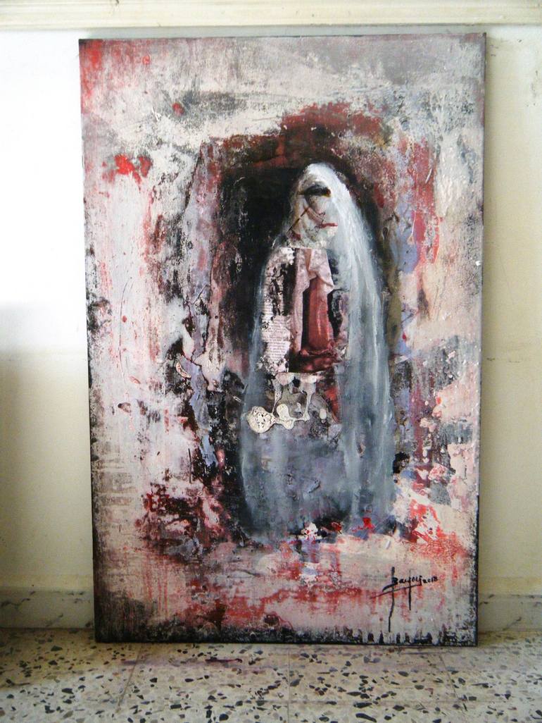 Original Abstract Women Painting by Hadjira Bayou