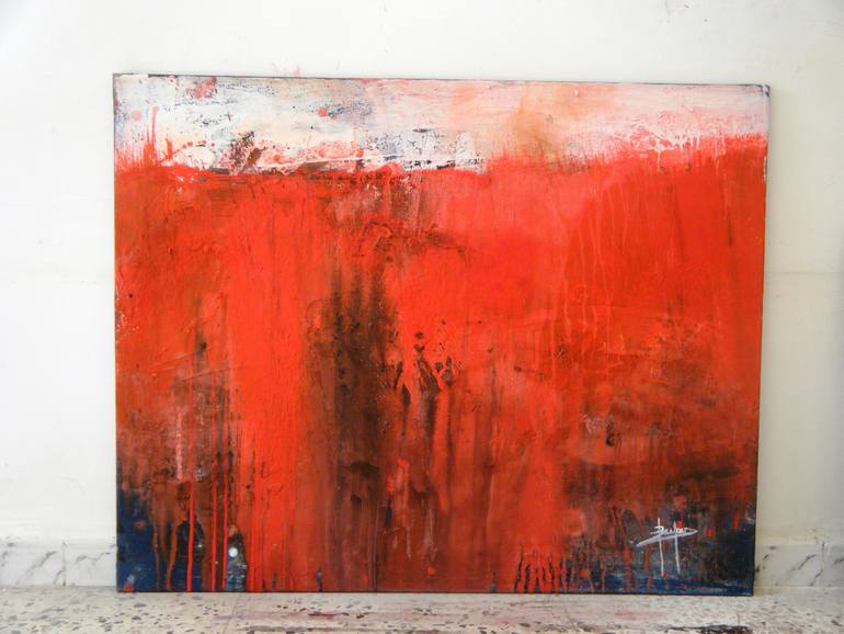 Original Abstract Expressionism Abstract Painting by Hadjira Bayou