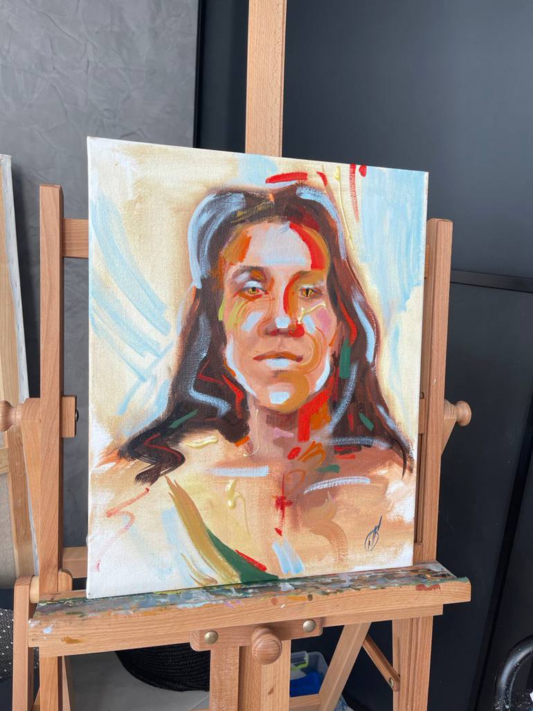 Original Expressionism People Painting by Anna Bondar