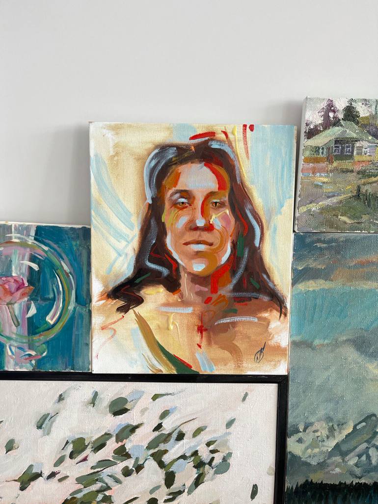 Original Expressionism People Painting by Anna Bondar