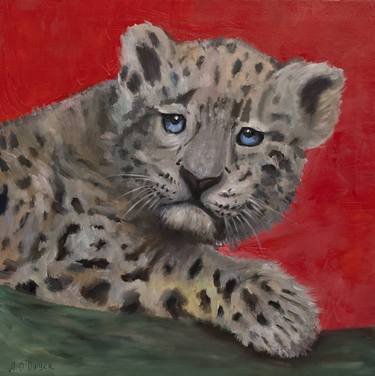 Snow leopard baby  animal art thumb