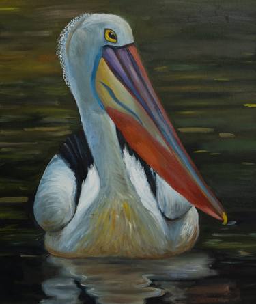 Pelican colourful animal oil painting thumb