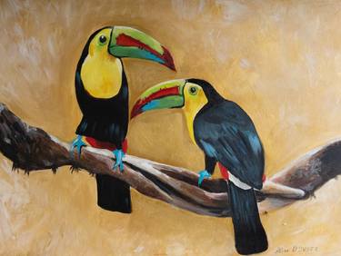 Toucans birds animals painting thumb