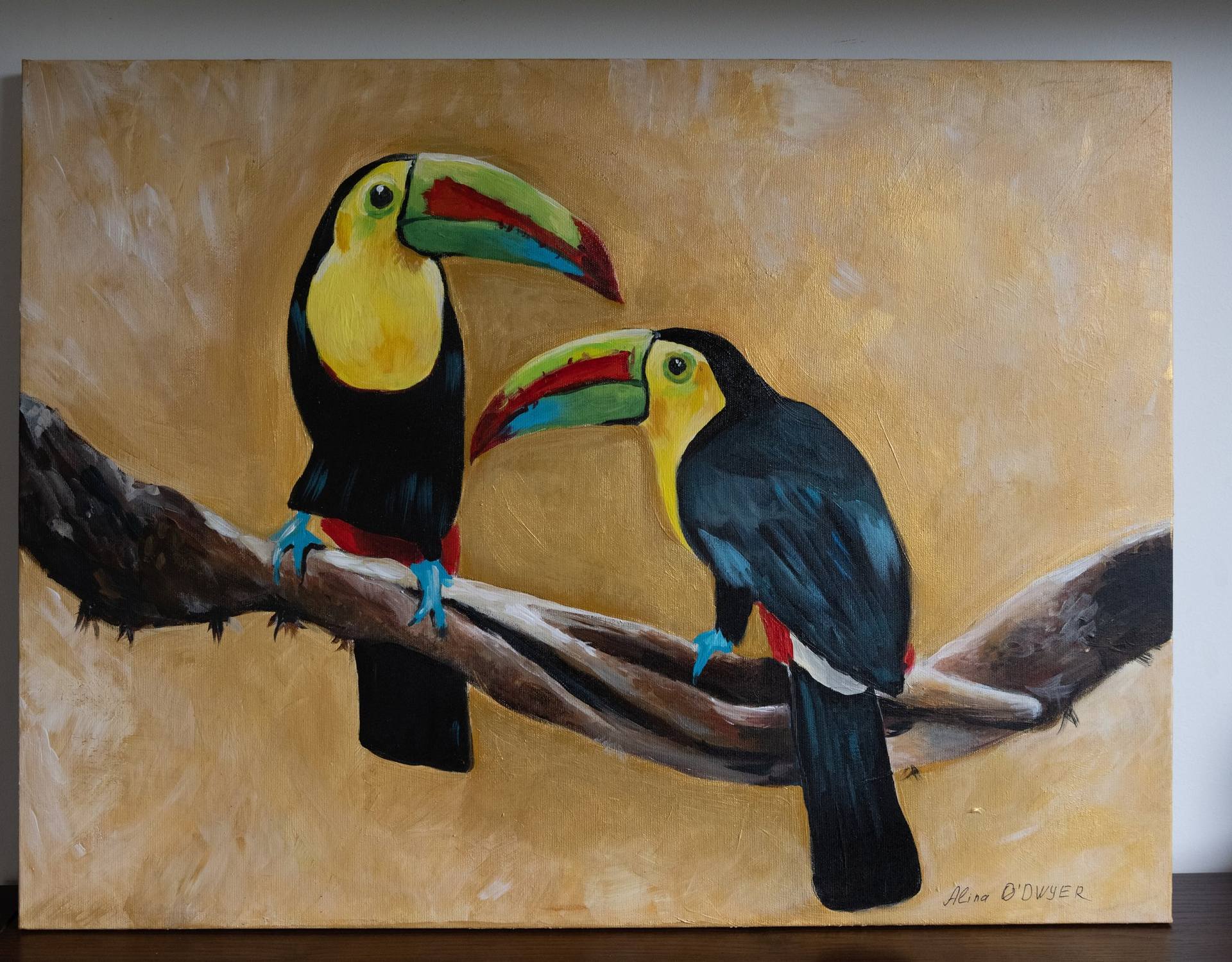 Bird, Toucan, Painting, Colorful