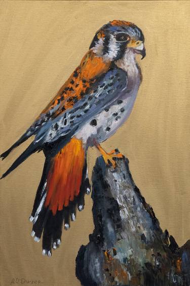 Falcon colourful animals bird painting thumb