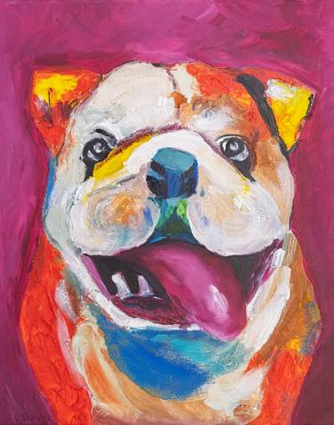 English bulldog colourful pop art animal art thumb
