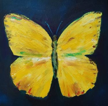 Yellow butterfly oil painting animals wildlife thumb