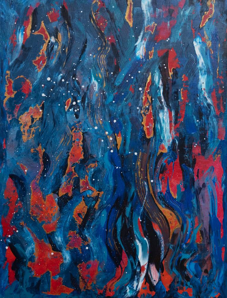 Abstarct expressionism waves contemporary painting Original Painting by alina odwyer