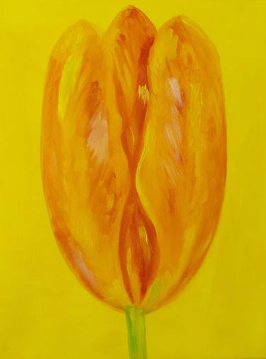 yellow tulip floral abstract art thumb