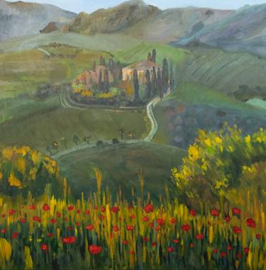 Tuscany Italy landscape oil painting thumb