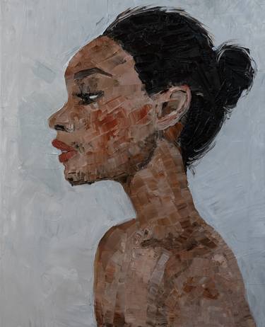 Female contemporary portrait minimalism oil painting thumb