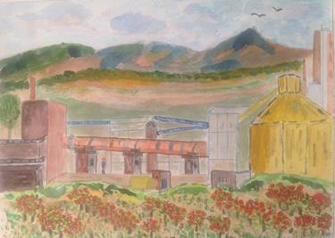 Cement plant with Orange grove in front thumb