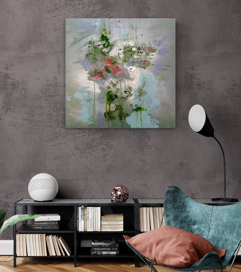 Original Abstract Floral Painting by Irina Vladau