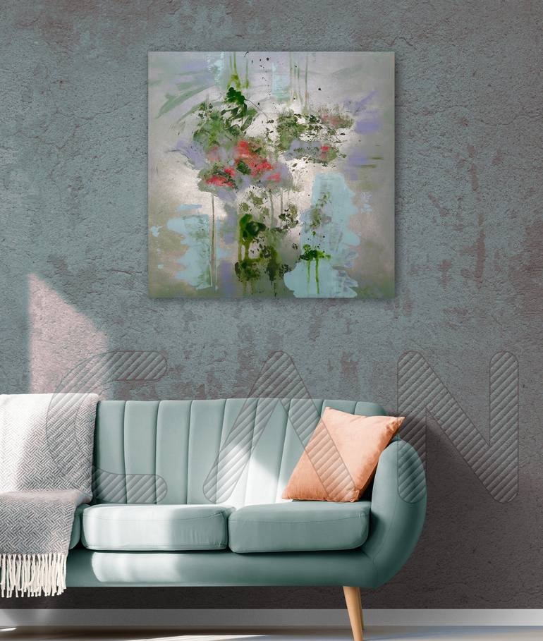 Original Abstract Floral Painting by Irina Vladau